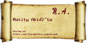 Matity Abiáta névjegykártya